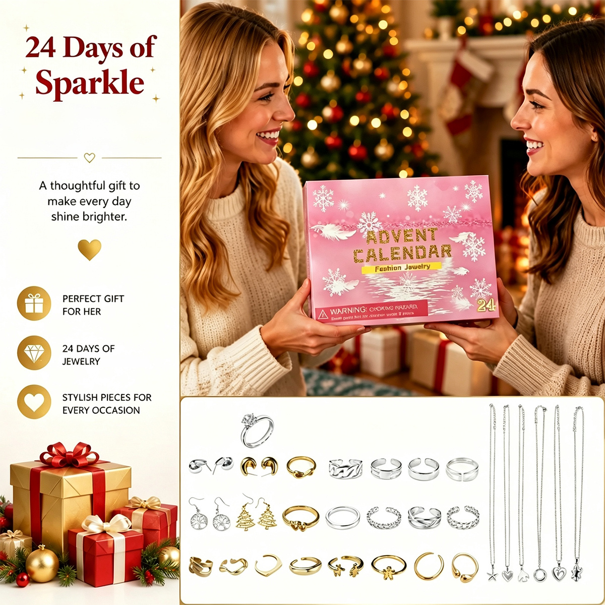 Christmas Advent Calendar with 24 Compartments
